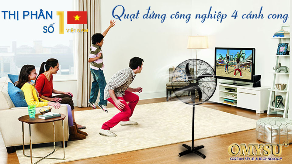 Quạt đứng công nghiệp OMS-750 4 cánh cong